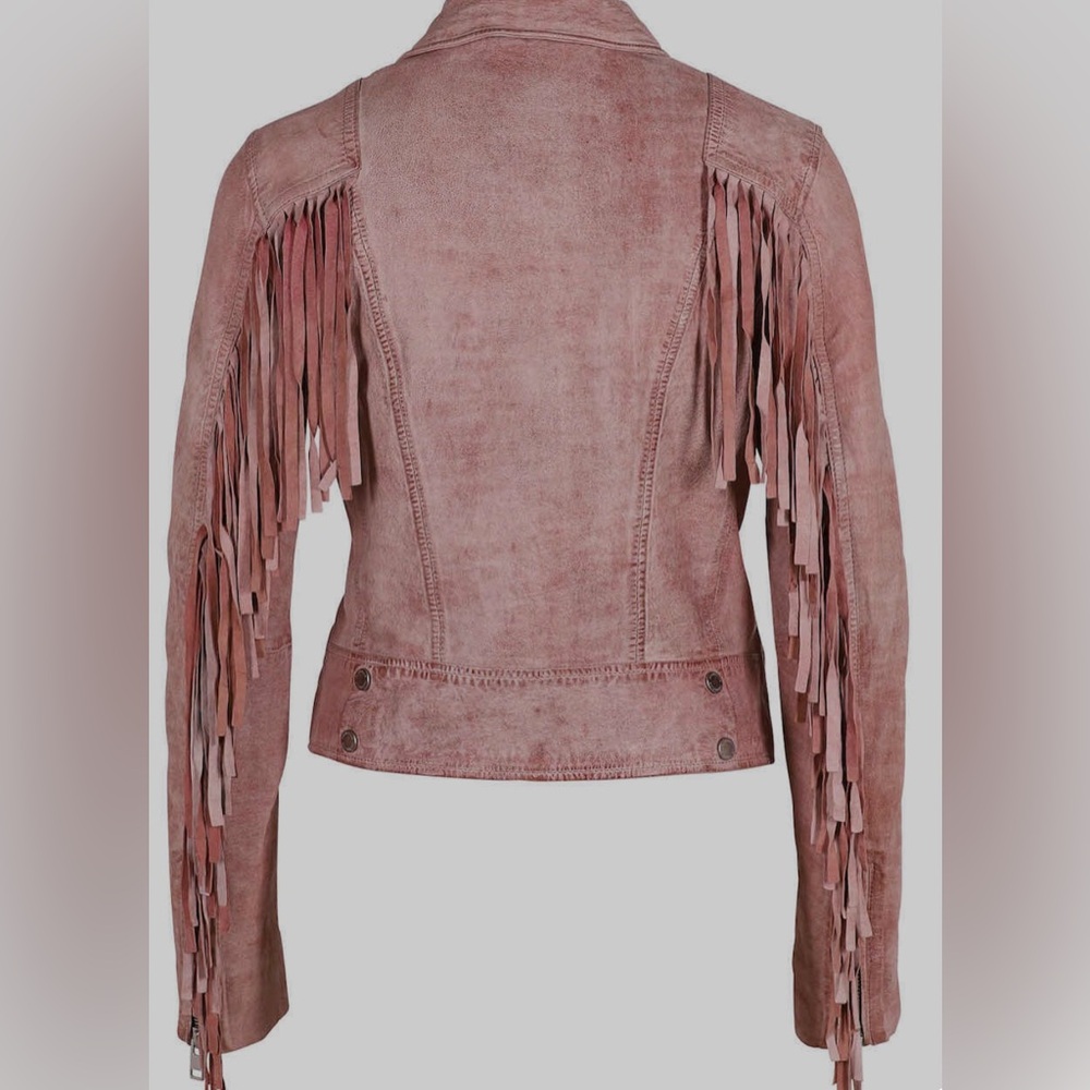 Mauritius Leather Women's Zoe RF Fringe Leather Jacket